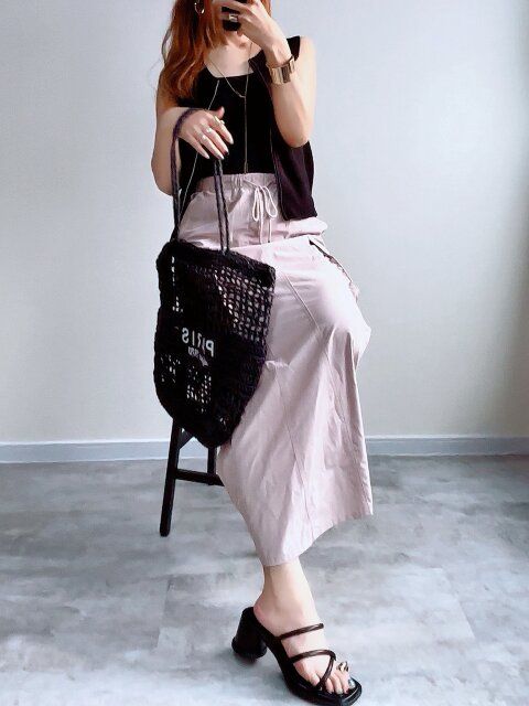 GUカーゴマキシスカートとショートベスト