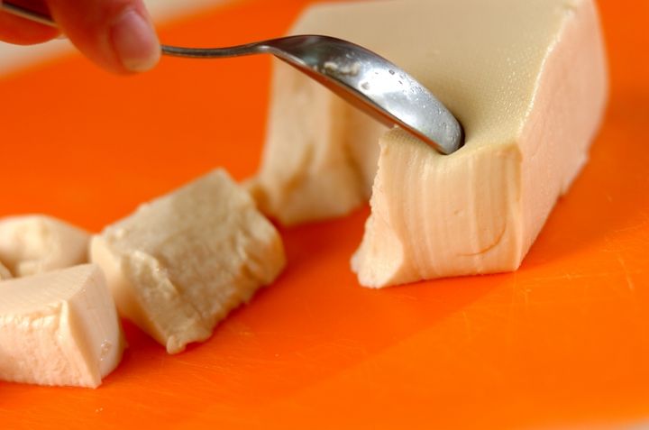 ほろほろ豆腐のおみそ汁の下準備1