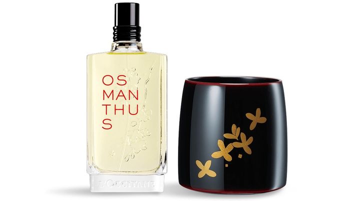 オスマンサス プレミアム キット ￥43,010（限定30個・10月2日より公式通販限定発売） ※セット内容／オスマンス オードトワレ ウルシエディション 75ml、輪島塗アイスカップ（輪島屋善仁による特別デザイン）