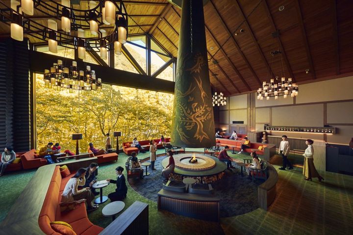 【奥入瀬渓流ホテル】ロビー 森の神話