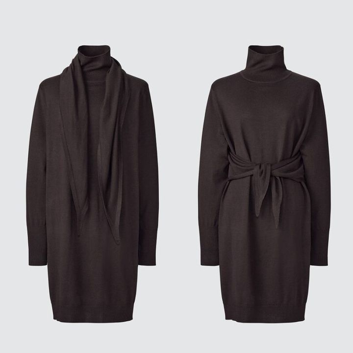 Uniqlo Uのメリノブレンド3wayワンピース ダークブラウン