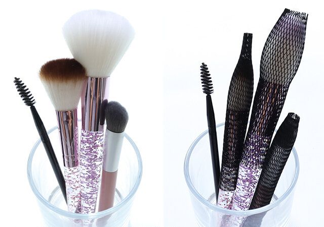 キャンドゥ メイクブラシネット 30P 使用例 コンパクト