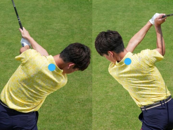 飛距離を伸ばすには“軸”が大切！「首の付け根の後ろ側」を意識してみて