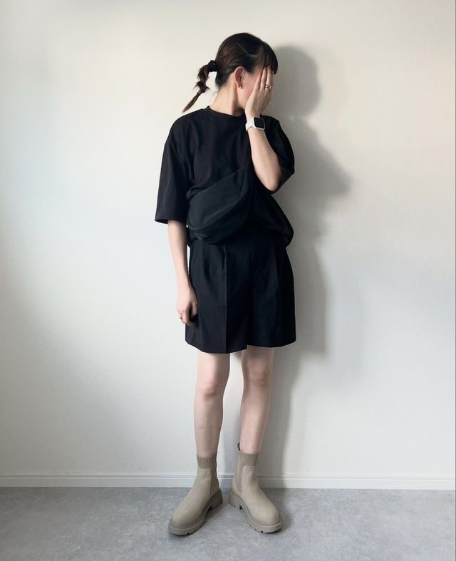 リブニットソックスブーツ1