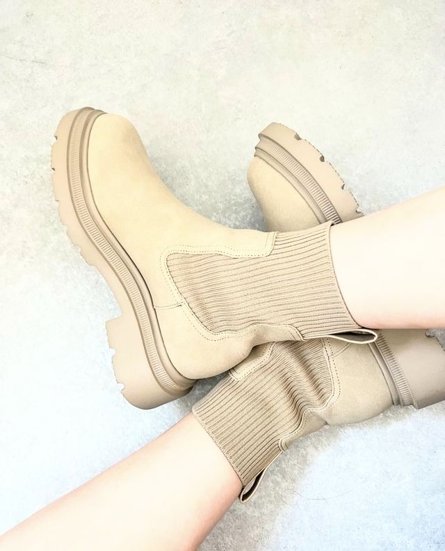 リブニットソックスブーツ2