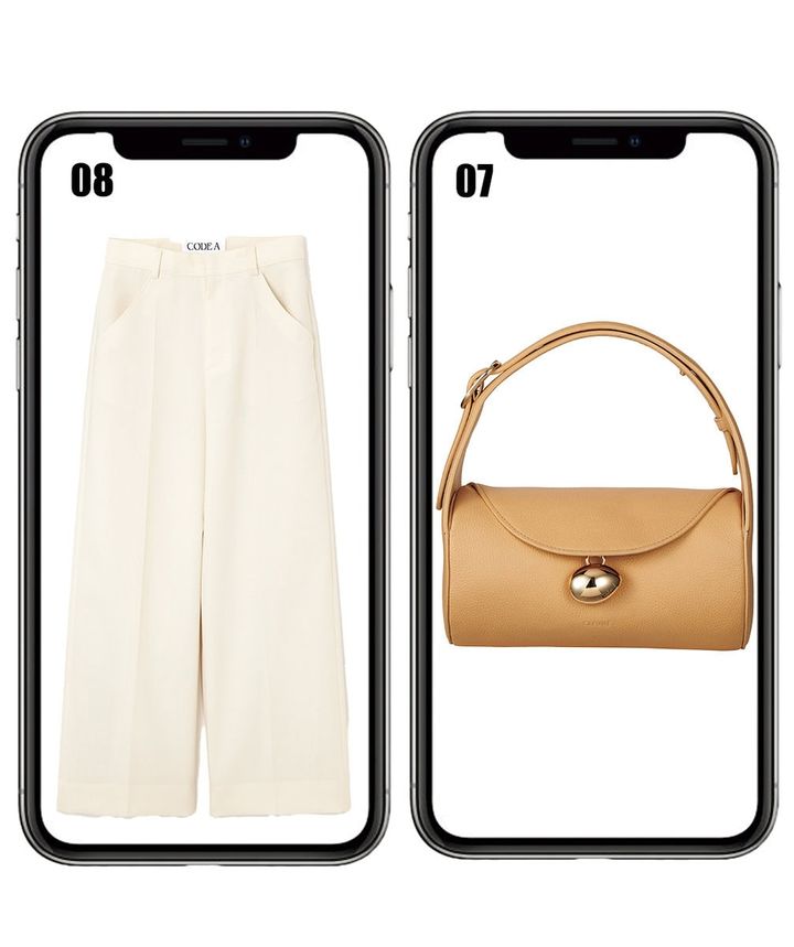 パウダーイエローバッグ、パンツ