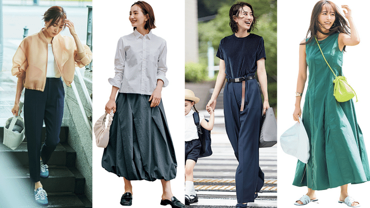 気温25度の服装のコラージュ写真