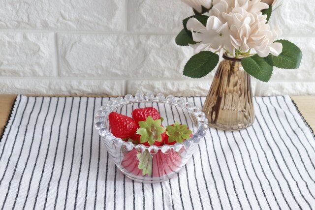 ダイソー ガラスボウル（ドット、約12.5cm） 使用例