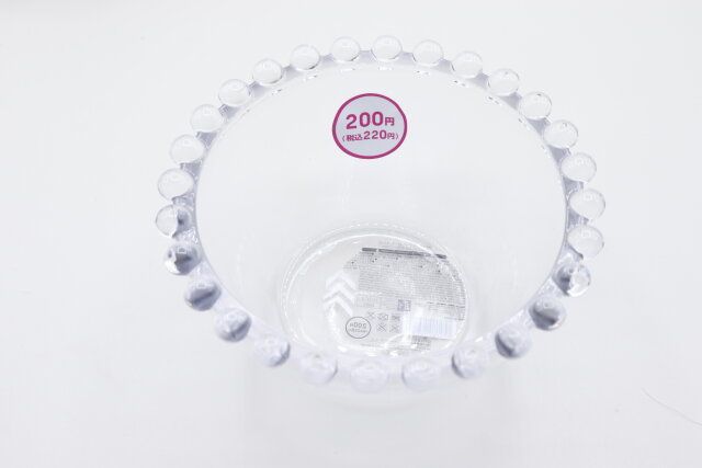 ダイソー ガラスボウル（ドット、約12.5cm）