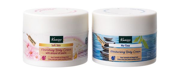 【左】ボディクリーム Soft-Skin スイートアーモンドフラワーの香り 【右】ボディクリーム Me-Time サンダルウッドの香り