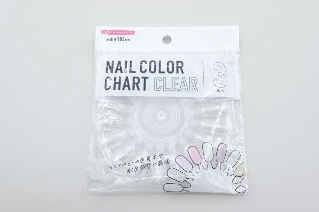 セリア ネイルカラーチャート丸型3Pクリア パッケージ