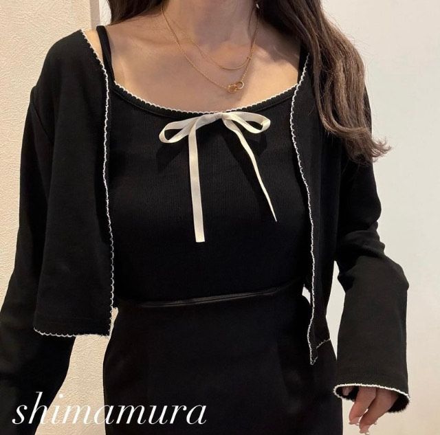 リボンキャミ黒