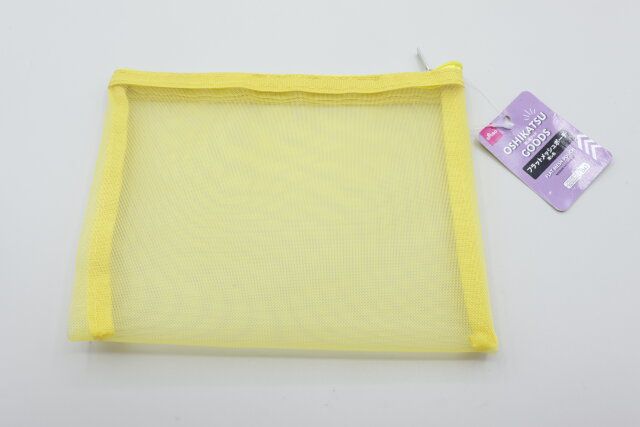 ダイソー フラットメッシュポーチ 推し色 商品タグ