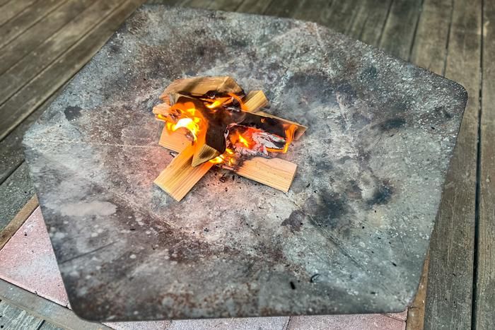 PICA Fujiyamaのテントサイトの焚火台