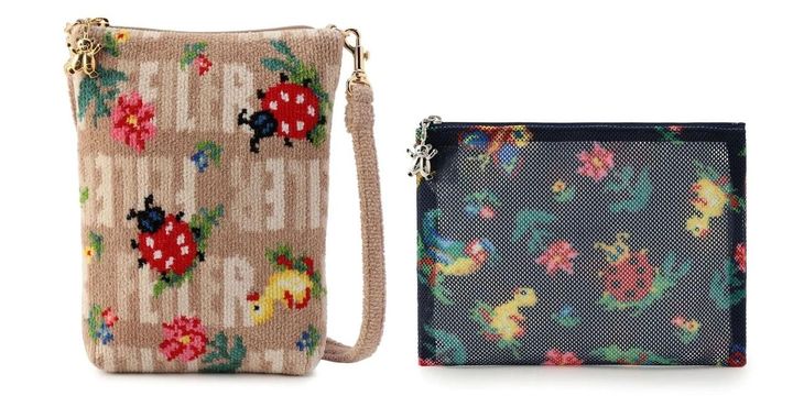 画像: 左「フェイラーアンドハイジ ショルダーバッグ」[縦18×横14✕マチ2cm]￥15,400、右「ハイジ メッシュポーチ」[縦15×横20cm]￥3,850 出典：フェイラー