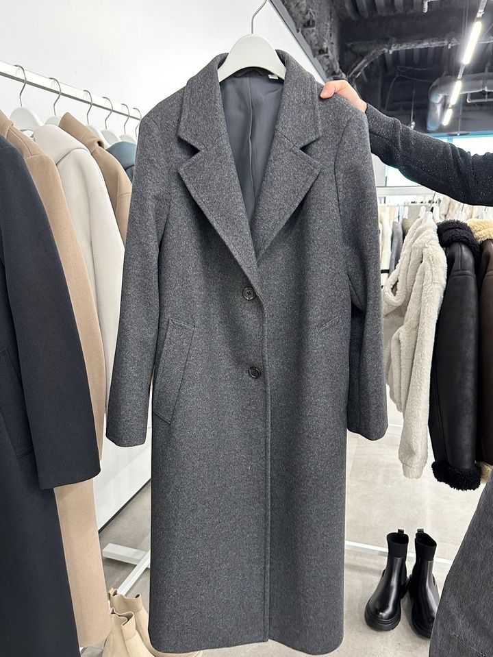 コージーメルトンテーラードコート6990円 (ダークグレー、ブラック、ナチュラル、ブラウン)