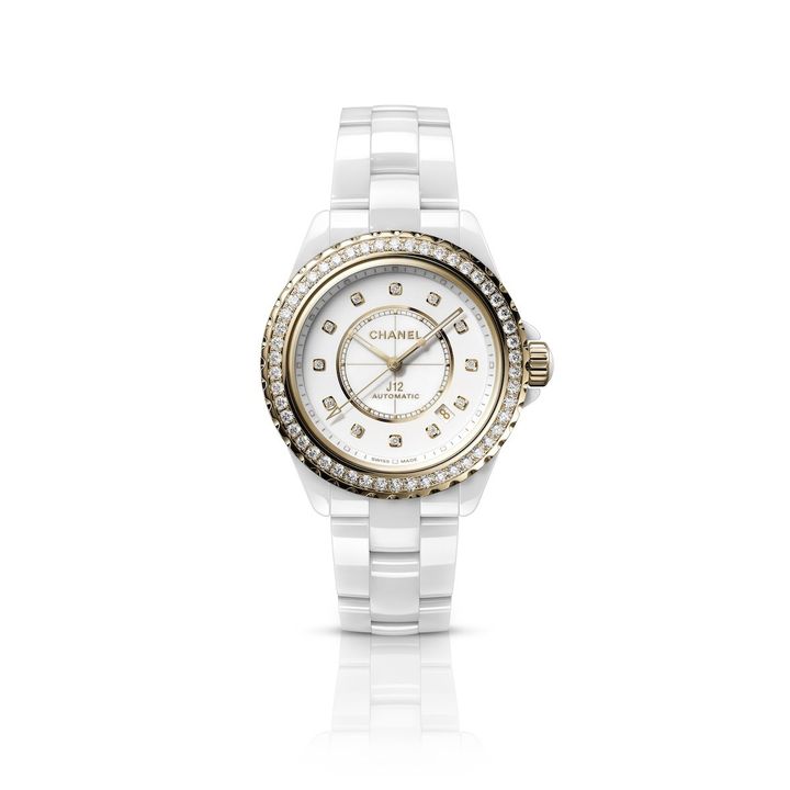 「J12 キャリバー 12.1」ウォッチ（高耐性セラミック×18KYGケース×ダイヤモンド、ケース径38mm、自動巻き）￥4,532,000