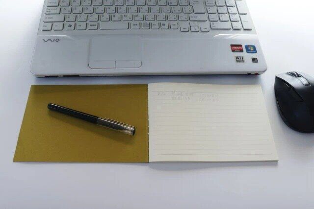 ダイソー B6横型ノート（40枚、A罫、プレミアムシリーズ、ストロー） 使用例