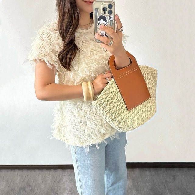 しまむら「フリンジチュールブラウス」