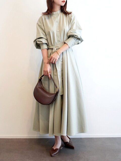 シャツワンピースコーデ1