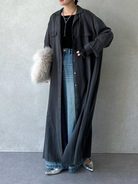 シャツワンピースコーデ2