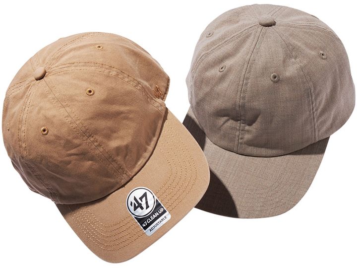 ロゴなしで大人っぽいベージュのフォーティーセブンのキャップとキジマタカユキ＆イレーヴのコラボキャップ