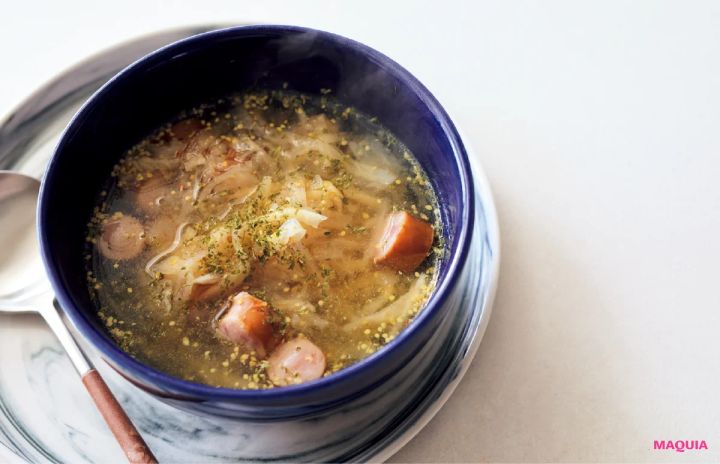 長谷川あかり 乾物 レシピ 切り干し大根とウインナーのマスタードスープ