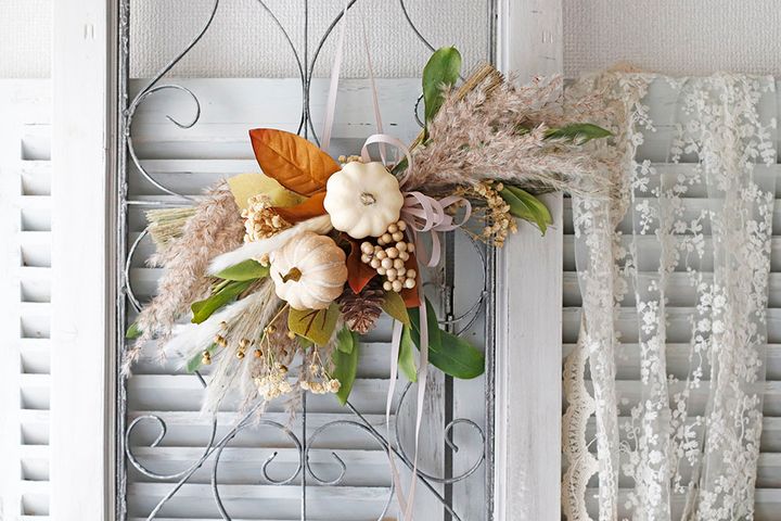 ナチュラル　ドライフラワー　横長　縦長　スワッグ ナチュラルドライフラワー横長縦長スワッグ