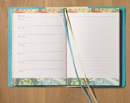 雑誌GLOW付録 ミュシャの2025年スケジュール帳 しおりが2本付いている