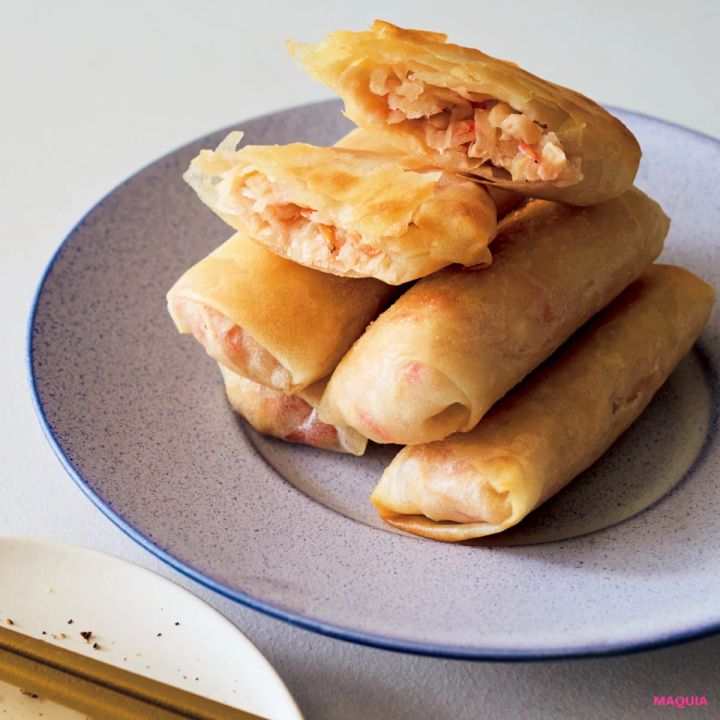 長谷川あかりさんの整う乾物レシピ。ザクザク食感がたまらない「切干大根とアミえびの春巻き」_3