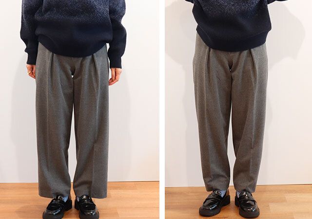 ユニクロの新作コラボパンツ4選の2WAYタックストレートパンツ3