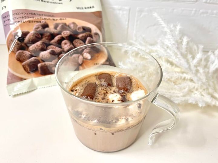 無印良品「チョコがけマシュマロ ダーク」で作ったアレンジレシピ、ココアマシュマロ