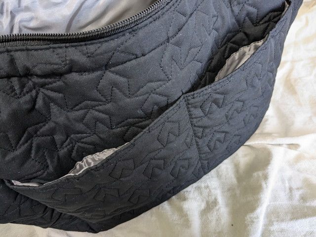 星柄キルティングバッグ背面ポケット