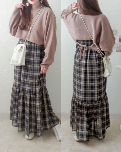 2ピースセットワンピースのトップスを使ったコーデ