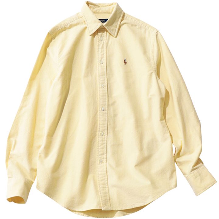 ポロラルフローレンのイエローのコットンシャツ