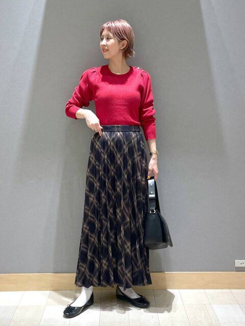 グローバルワークのメルティ肩ボタンリブ