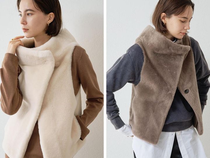画像: 「【15th Anniversary】ムートンベスト」￥143,000※2024年11月上旬頃発売予定 出典：ウィム ガゼット