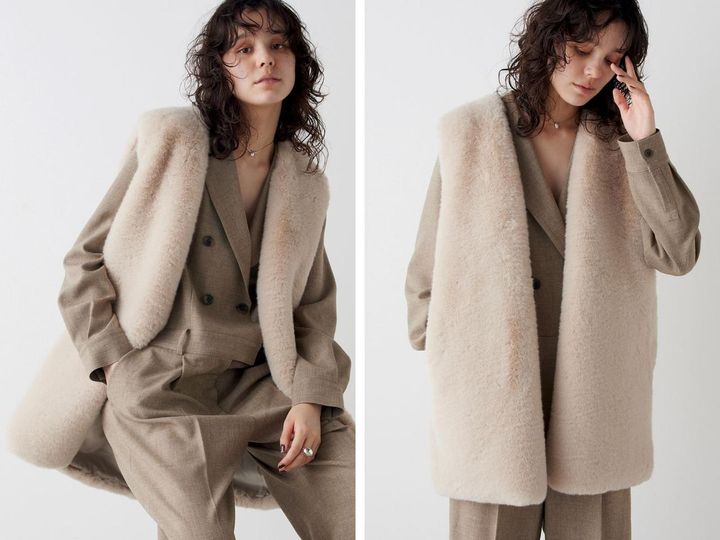 画像: 「【THE PAUSE】ファーVネックジレ」￥22,000 出典：ウィム ガゼット