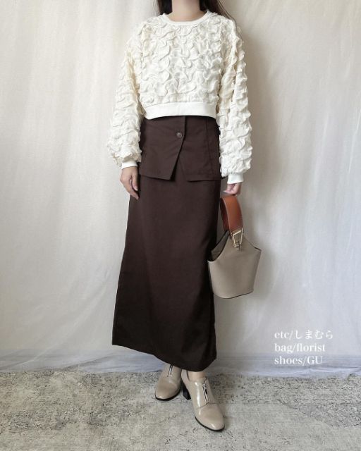 YUMTPUペプラムS90をセットで着たコーデ