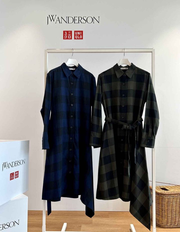 画像: 【UNIQLO and JW ANDERSON】フランネルアシメトリックヘムワンピース 各¥4,990 ※一部店舗にて発売 www.uniqlo.com