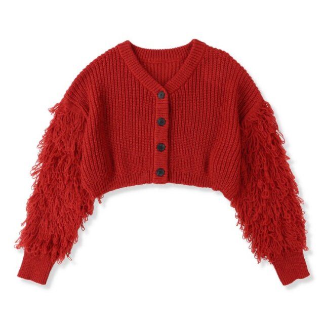 2024秋冬しまむら女性おすすめループフリンジカーディガン