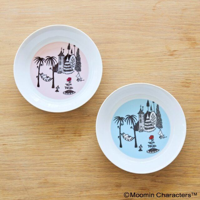 ムーミン×kippis エコバッグ happy troll／busy day blue