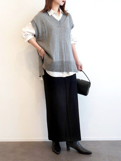 ニットベストコーデ1