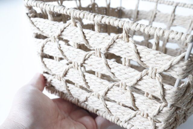 ダイソーの可愛いペーパーロープ収納（正方形）