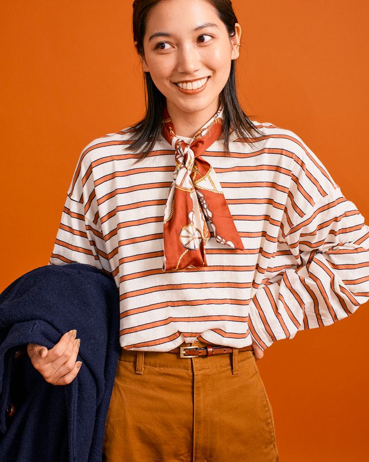 “ボーダーカットソー”のお手本コーデ5選。季節に合う落ち着いた色が鍵【FUDGE FRIEND おしゃれさんの毎日コーディネート】