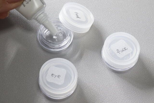 セリア 連結できるクリームケース 3ml 3個 使用例