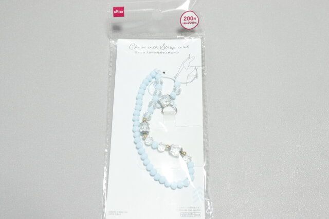 ダイソー ストラップカード付ガラスチェーン パッケージ