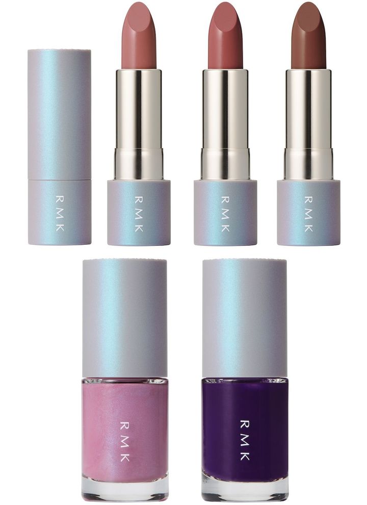 〈上段左から〉ザ マット リップカラー EX-04、EX-05、EX-06 各￥3,850 〈下段左から〉ネイルラッカー EX-20、EX-21 各￥2,200（すべて11月1日より限定発売）