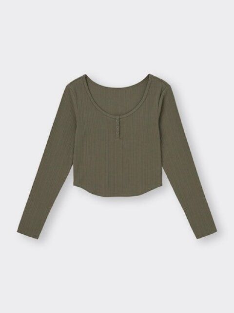 GU コットン リブ ヘンリーT ドライ