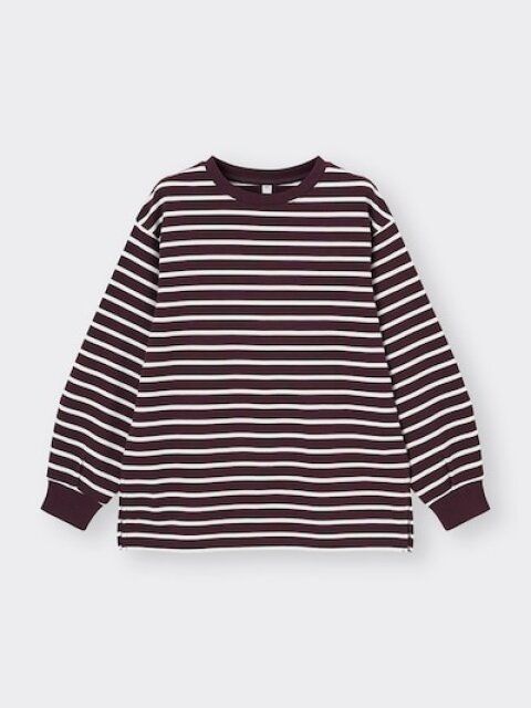 GU トップス ボーダー オーバーサイズ 